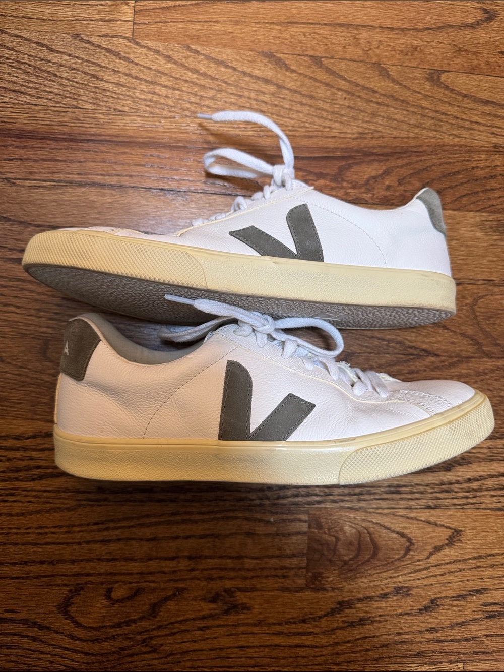 Veja White Sneakers with Gray Accents